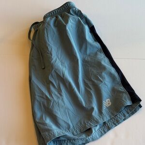 New Balance Men's Teal and Navy Athletic Shorts